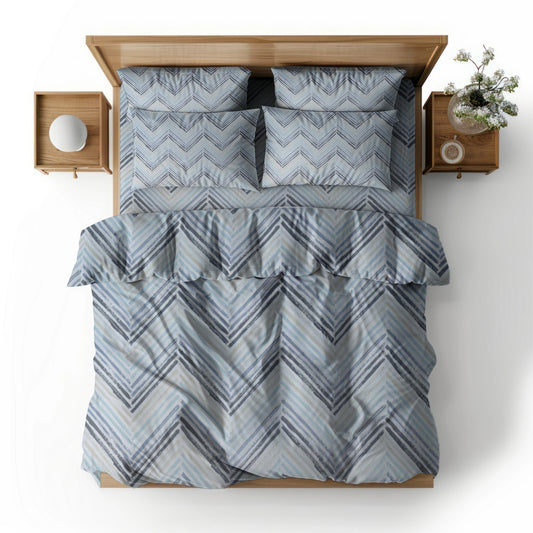 Blue Check Cotton - Bedsheets