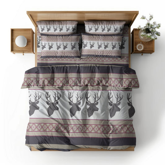 Antler Elegance Satin Bedsheet